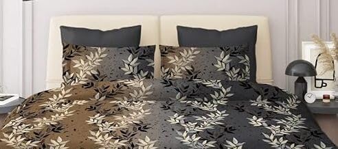 TIB Glace Cotton King Size Bedsheet with 2 Pillow Covers,Bedsheet for Double Bed,90X100 Inches| 140 GSM, Blue Circle Pack of 3,130 TC