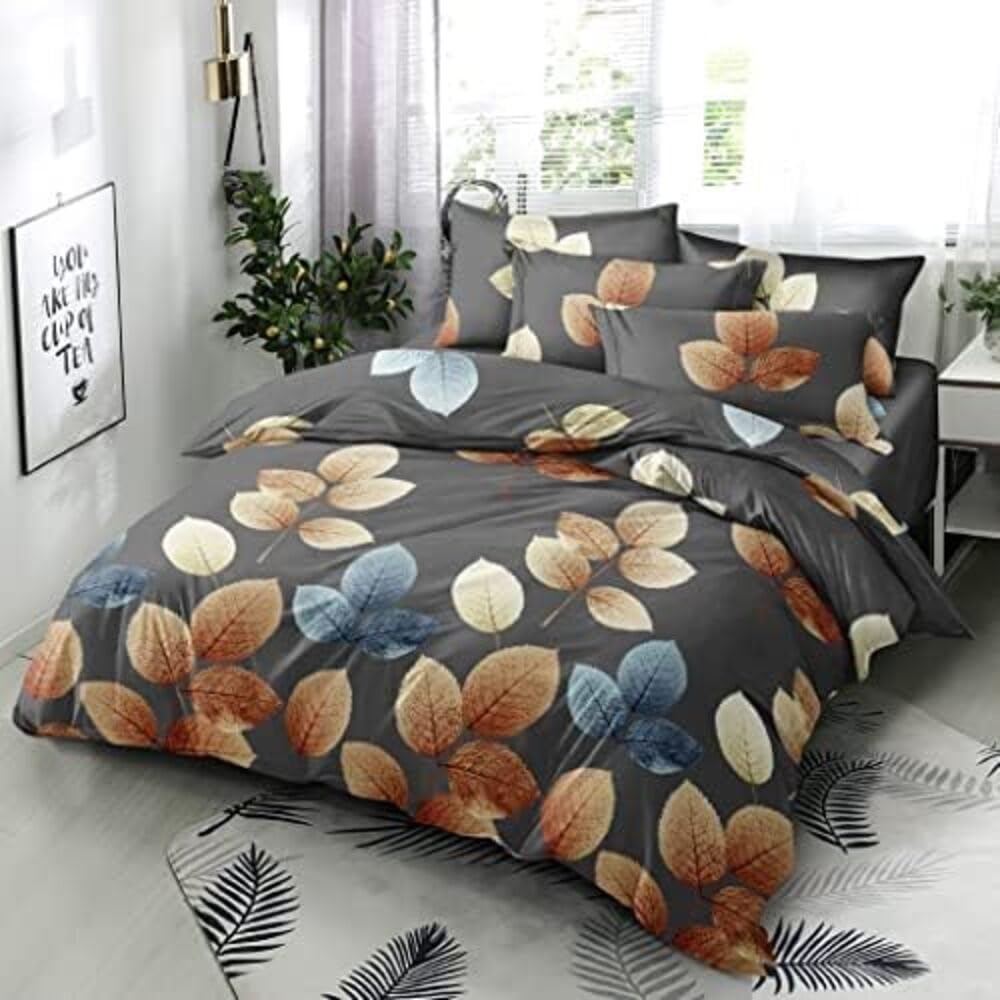 TIB Glace Cotton King Size Bedsheet with 2 Pillow Covers,Bedsheet for Double Bed,90X100 Inches| 140 GSM, Blue Circle Pack of 3,130 TC