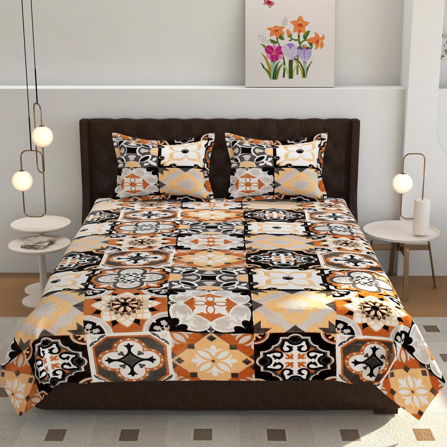 Warm Double Bedsheet with 2 Pillow Covers