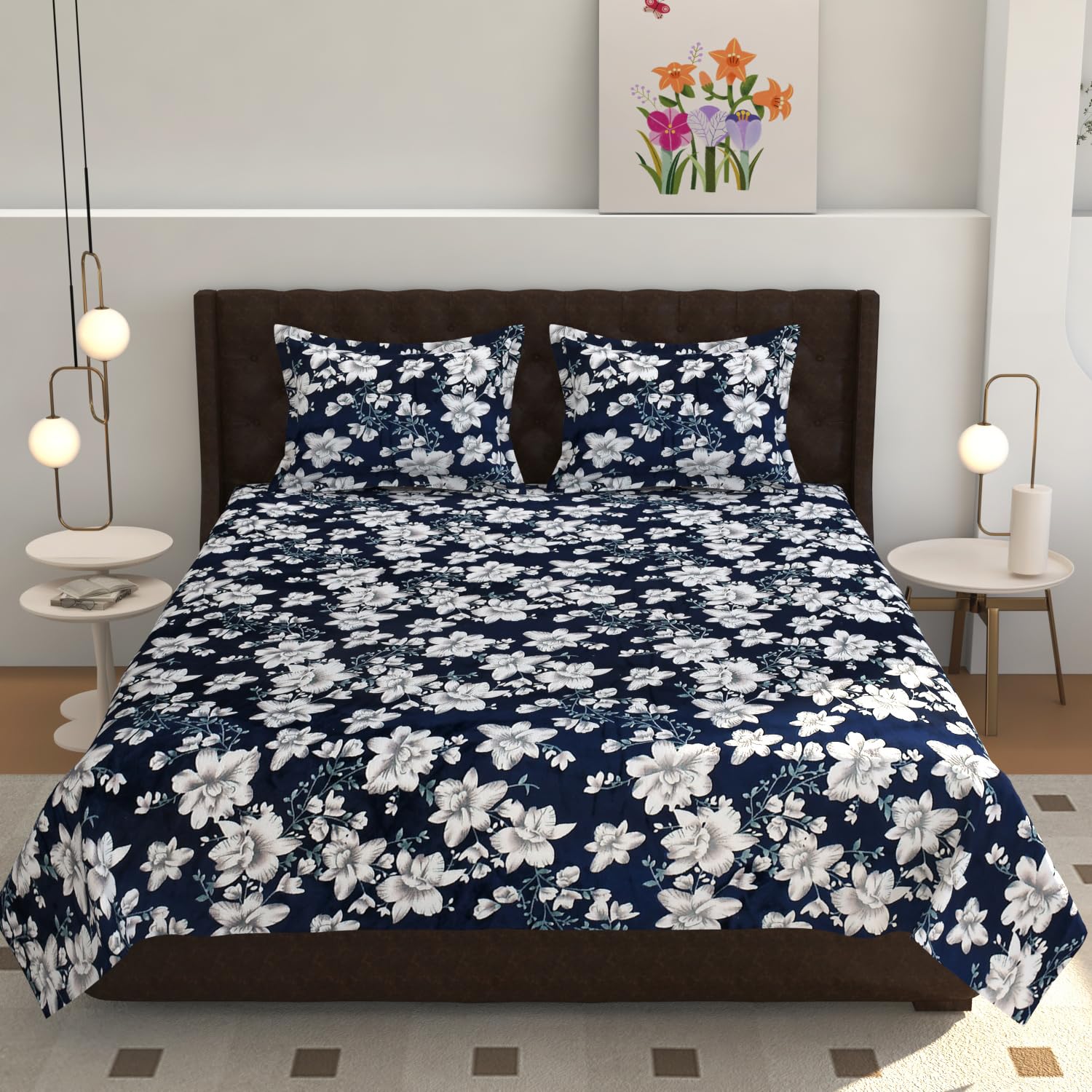 Warm Double Bedsheet with 2 Pillow Covers