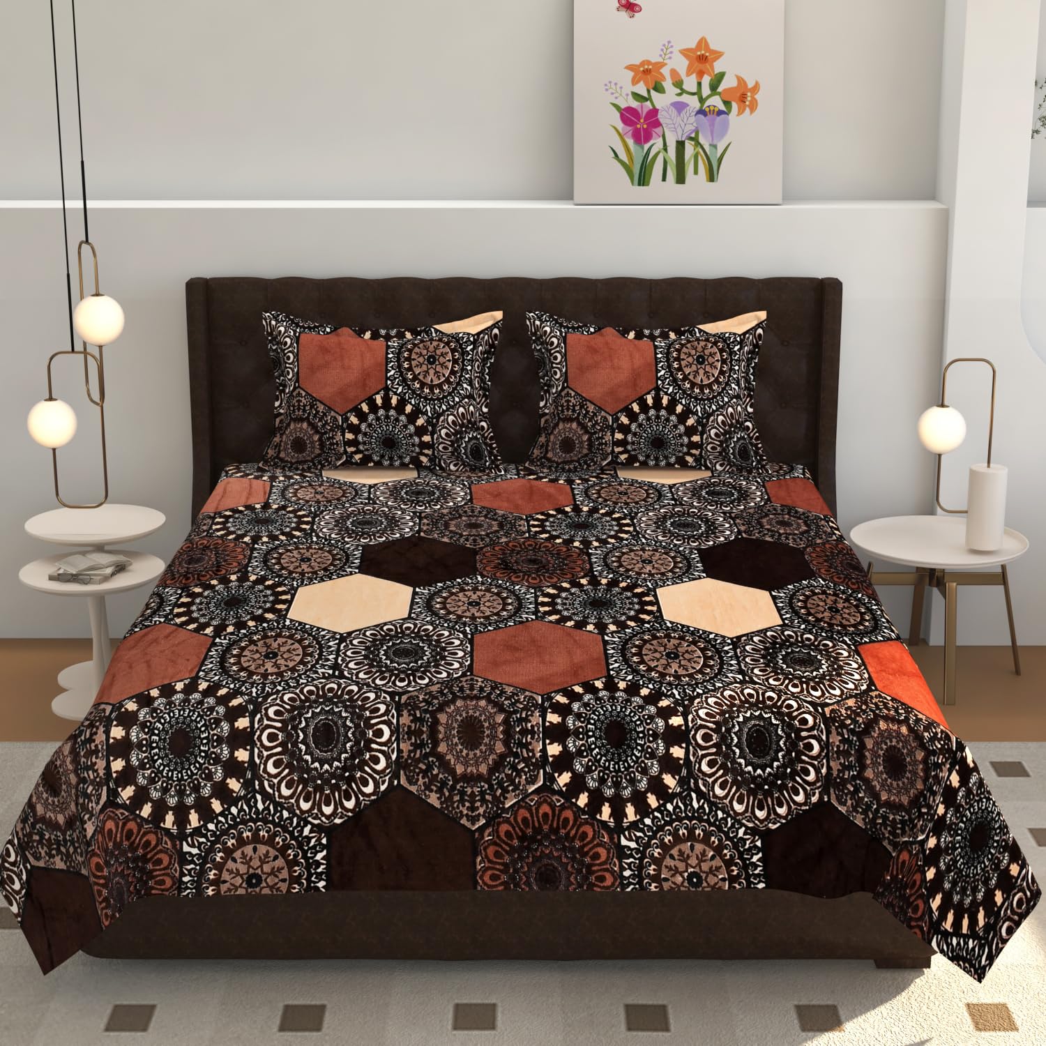 Warm Double Bedsheet with 2 Pillow Covers