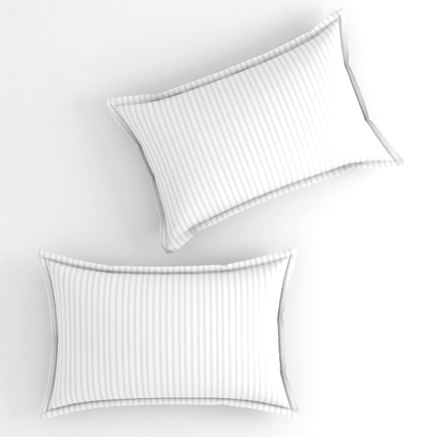TIB Glace Cotton Satin Stripes Duvet Cover, Razai Cover- White