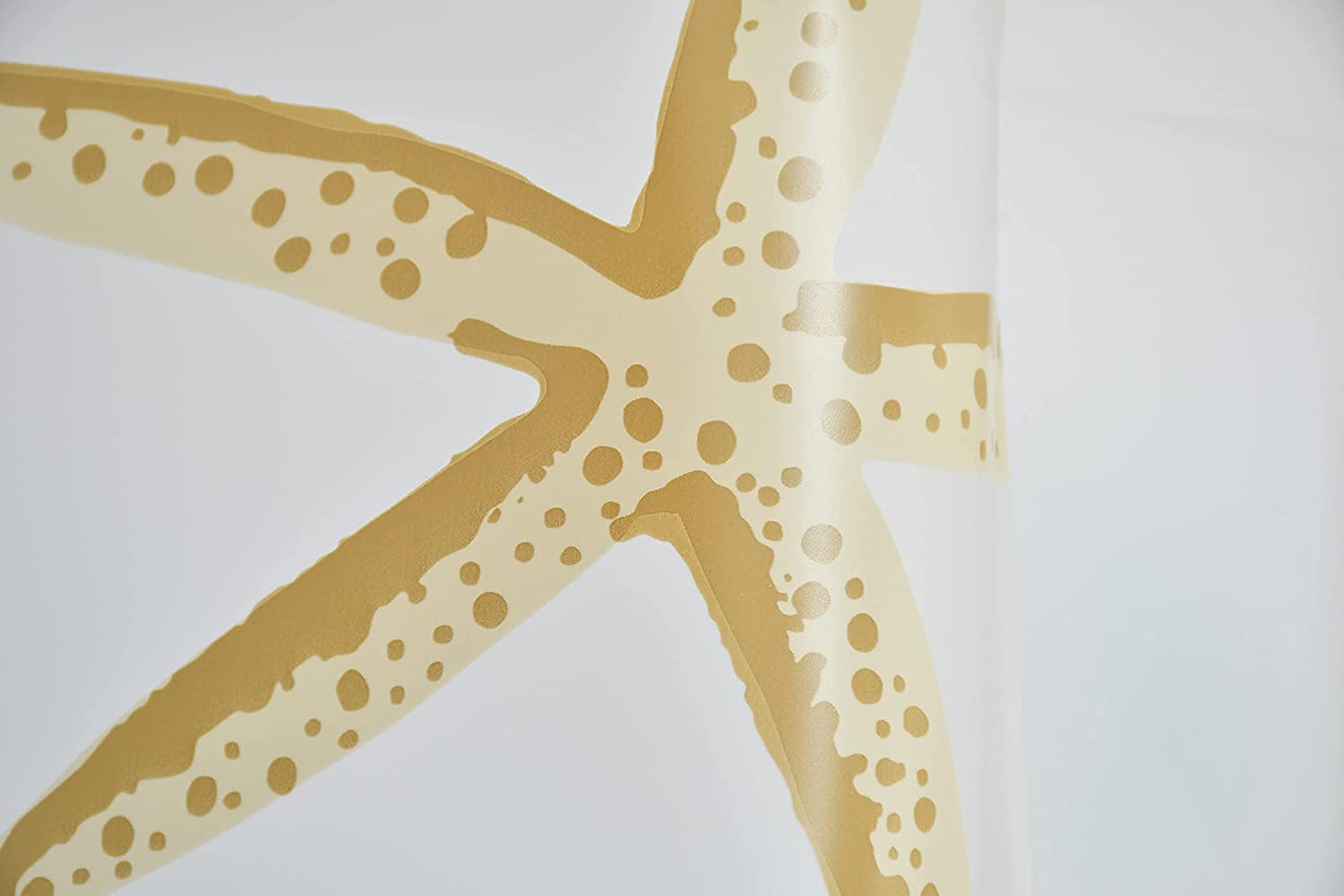 TIB® Water Repellant Star Design Shower Curtain with Hooks - 72" x 72, Shower Curtain 6 feet for Bathroom Thin Curtains.