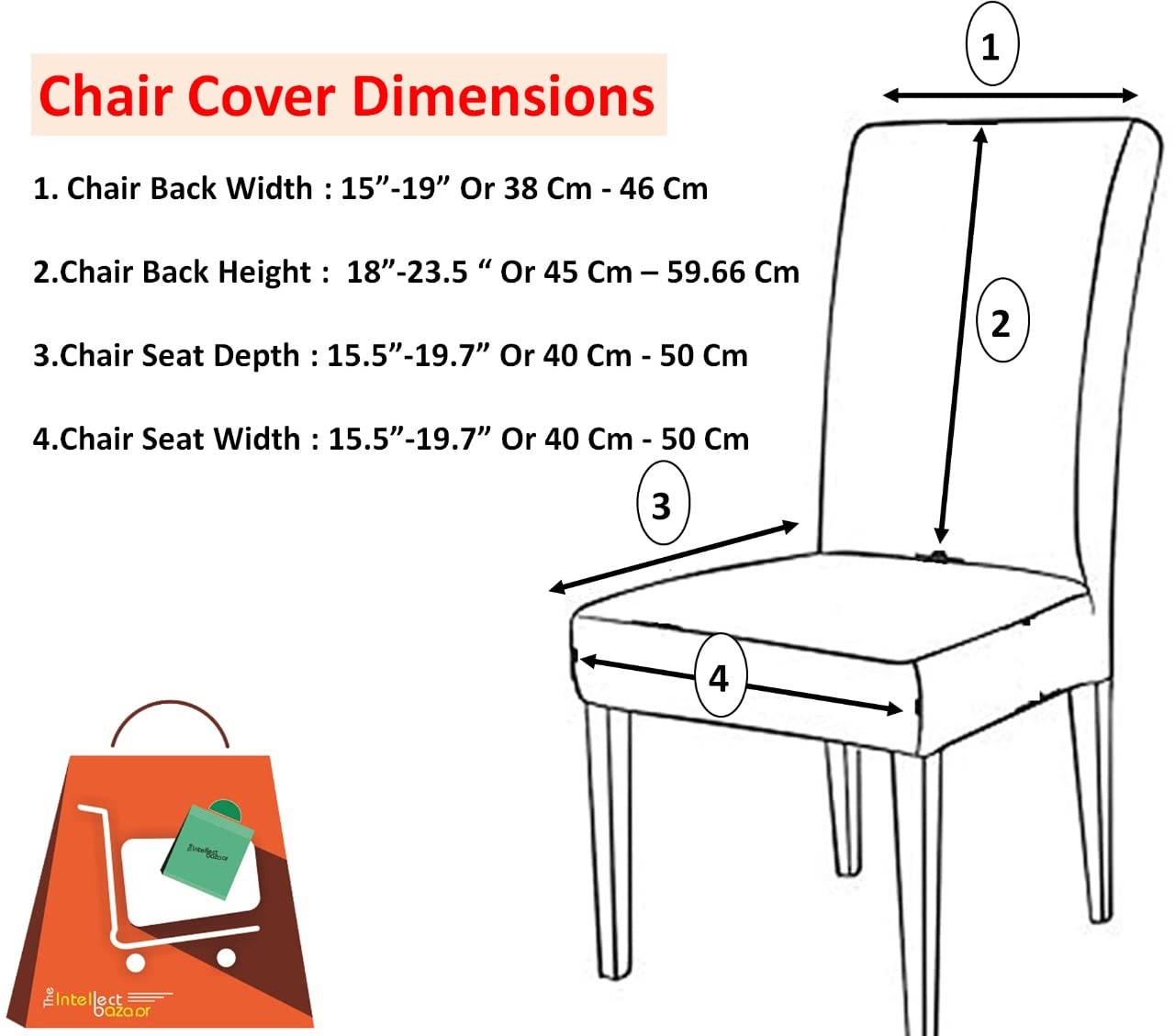 TIB The Intellect Bazaar Polyester Flowered Elastic Stretch Removable Washable Dining Chair Cover Set of 6 Seat Protector Slipcover (Multi) -6 Pieces