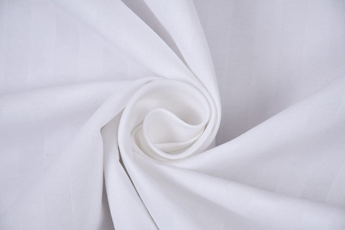TIB Glace Cotton Satin Stripes Duvet Cover, Razai Cover- White