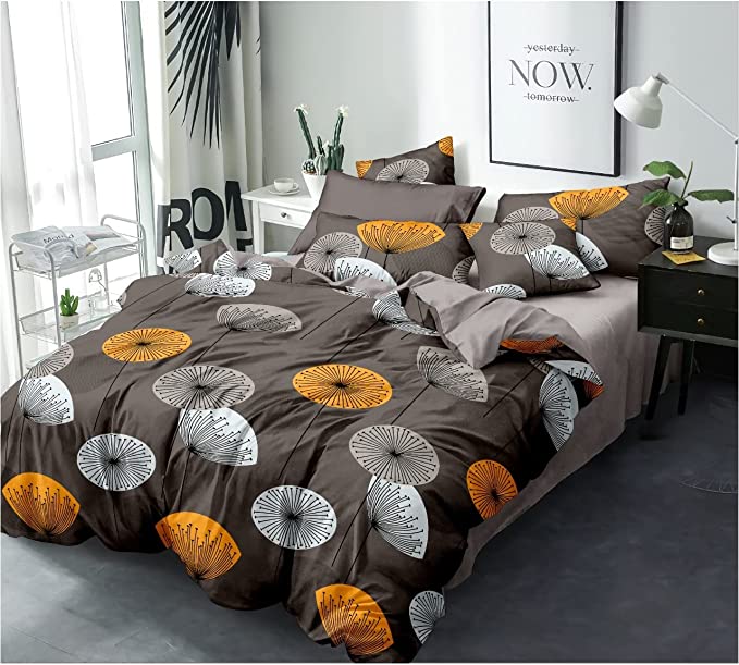 TIB The Intellect Bazaar Glace Cotton AC Comforter Set Single Size Single Bed with 1 Flat bedsheet-60x90 inch and ONE Pillow Covers (Pack of 3) Flower Multi