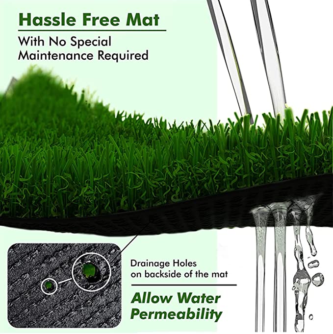 TIB Artificial Grass Mat for Balcony Green Lawn Floor Carpet for Outdoor and Indoor Living Room and Garden Decorations 35-MM