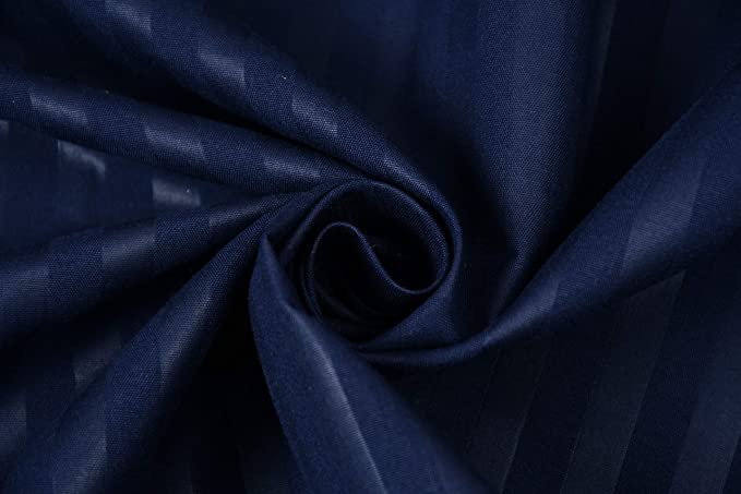 TIB The Intellect Bazaar Satin Cotton AC Comforter Set King Size Double Bed with 1 Elastic Fitted King Size bedsheet-72x78 and Two Pillow Covers (Pack of 4) Navy Blue