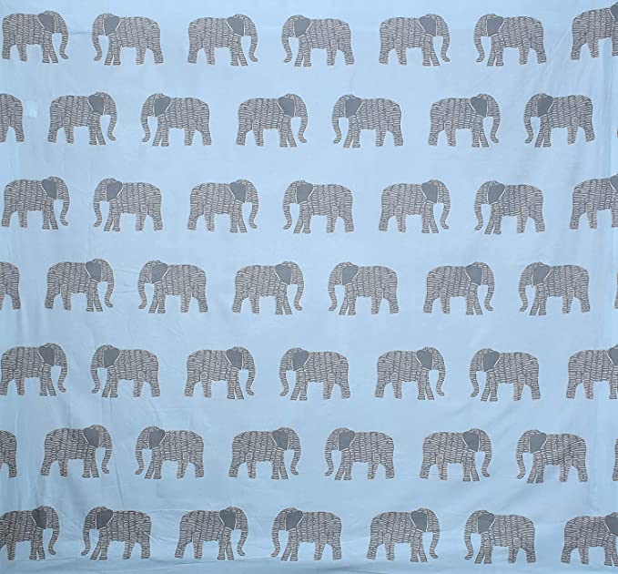 TIB The Intellect Bazaar Cotton Feel Glace Cotton Elastic Fitted King Size Double Bedsheet with 2 Pillow Covers (72” x 78” or 182x152 cm) Blue