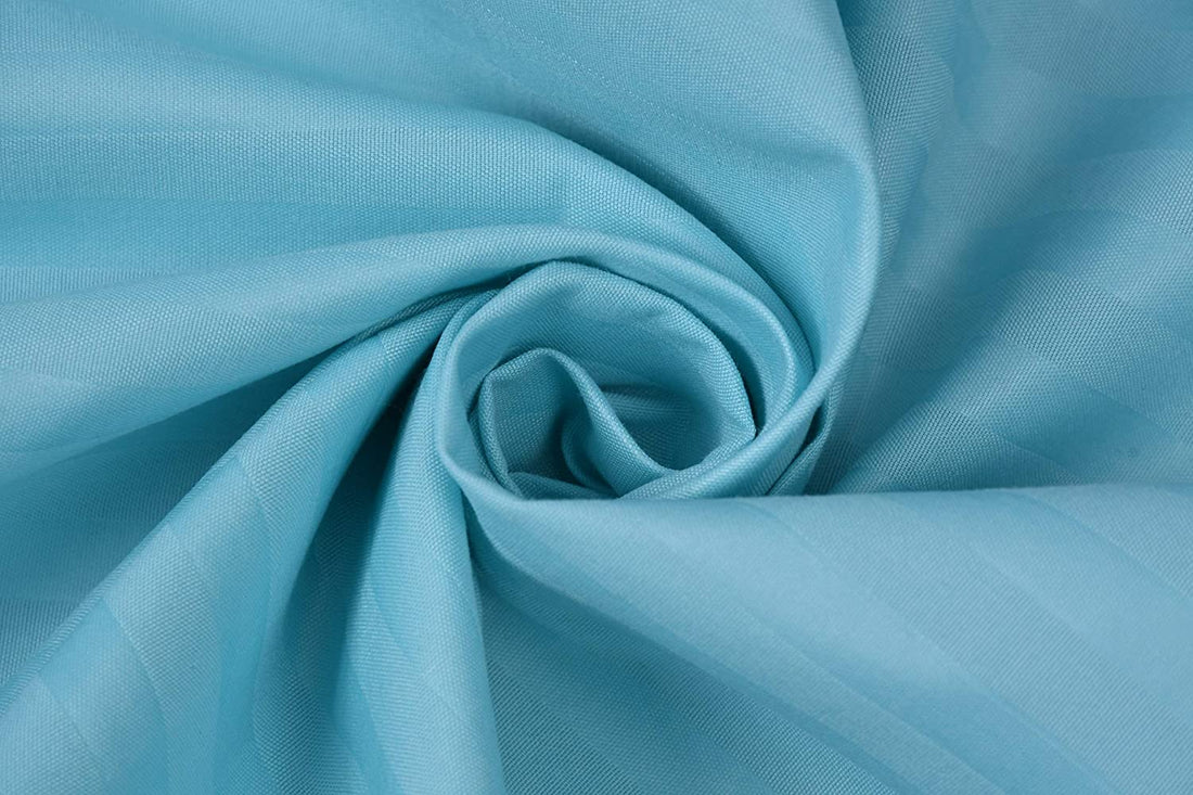 TIB The Intellect Bazaar Glace Cotton Elastic Fitted Bedsheet Satin Striped Plain King Size Bedsheet with Two Pillow Covers(Blue)