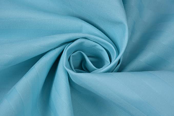 TIB The Intellect Bazaar Satin Cotton AC Comforter Set King Size Double Bed with 1 Elastic Fitted King Size bedsheet-72x78 and Two Pillow Covers (Pack of 4) Sky Blue