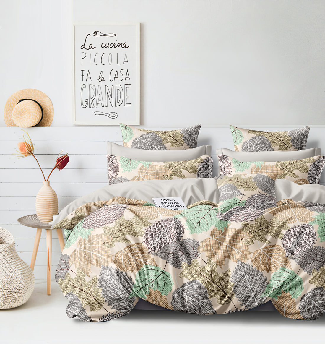The Intellect Bazaar Glace Cotton King Size Bedsheet with 2 Pillow Covers - 9 ft x 9 ft (Super King 108"x108)